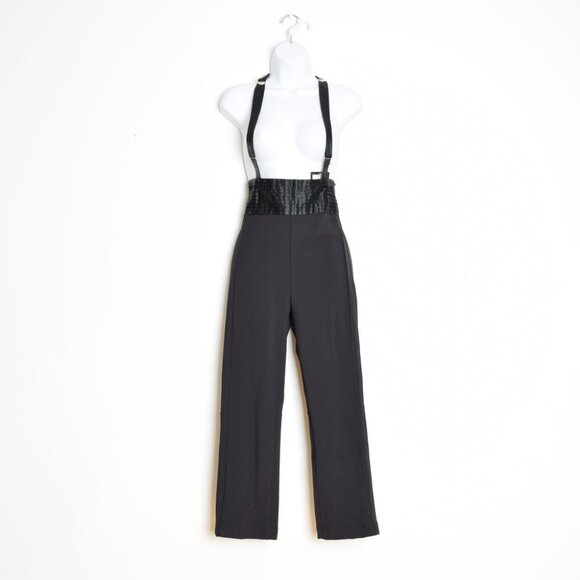 vintage Y2K Marithe Francois Girbaud suspender tuxedo pants jumpsuit black NWT - Picture 1 of 10